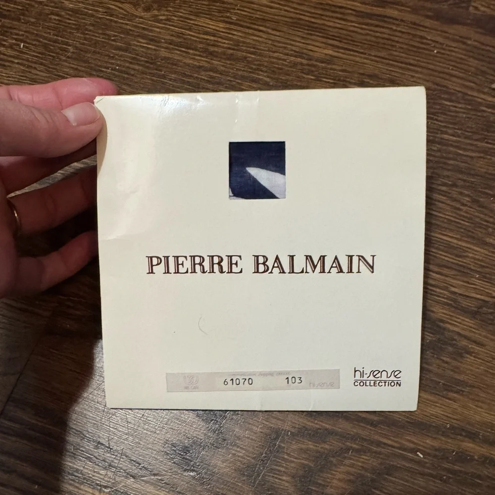 Pierre Balmain Cream, Purple and Navy Scarf Pocket Square